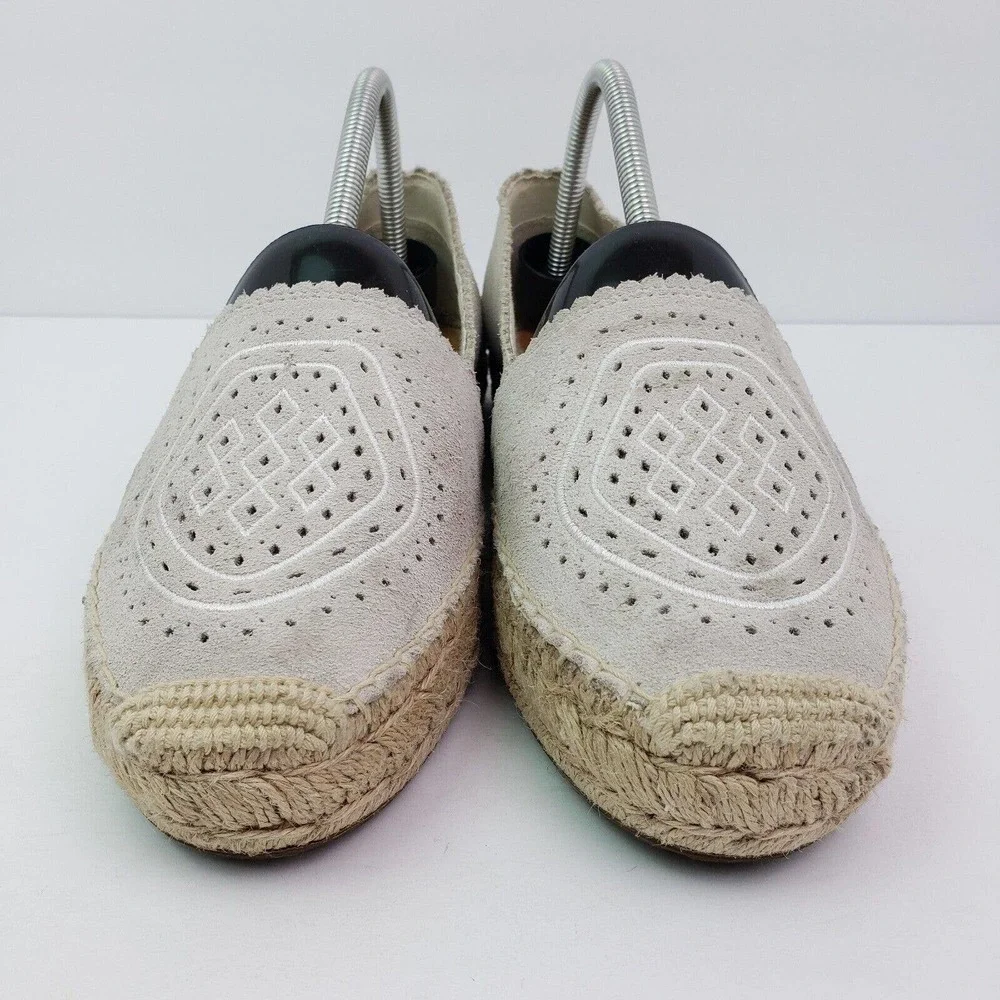 UGG Heidi Jasmine Perf Womens Size 10 Beige Suede Slip On Espadrille Loafer Shoe